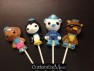 497sp Astronaut Animals Chocolate or Hard Candy Lollipop Mold